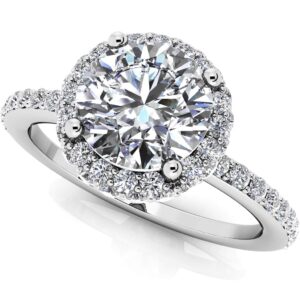 Enchanting Halo Diamond Engagement Wedding Ring