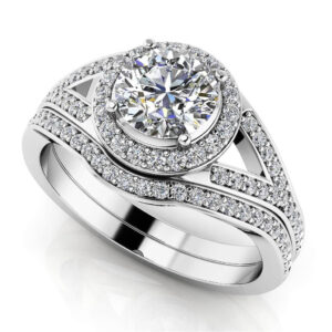Brilliant Round Halo Bridal Set In Gold Or Platinum