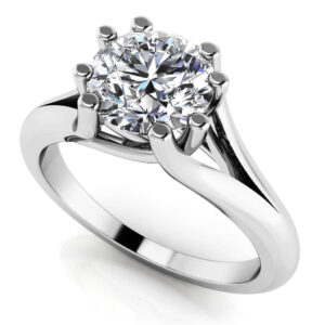 Round Brilliant Cut Eight Prongs Diamond Solitaire Engagement Ring