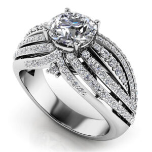 Vintage Elegance Engagement Ring In White Yellow Or Rose Gold