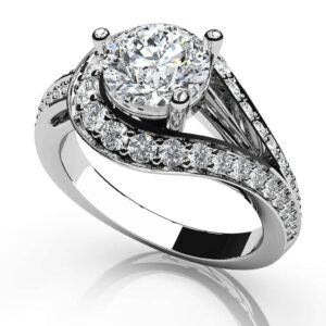 Whirl Wind Romance Twist Shank Engagement Ring Available In Platinum Or Gold