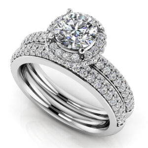 Double Halo Diamond Wedding Set