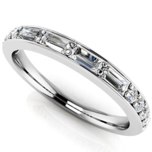 Alluring Baguette And Round Diamond Anniversary Band