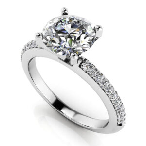 Two Rows Of Diamonds Engagement Ring