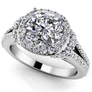Split Shank Cushion Cut Engagement Ring Available In Gold Or Platinum