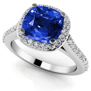 Classic Love Cushion Cut Gemstone Anniversary Ring In Yellow Gold Or White Gold