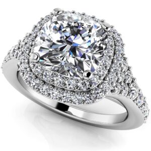 Andrea Love Cushion Cut Engagement Ring In Yellow White Gold Or Platinum