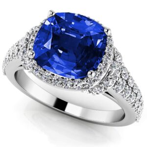 Cloud Nine Gemstone Anniversary Ring In 14K Or 18K White Gold Yellow Gold