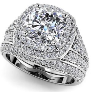 Lasting Legacy Cushion Cut Bridal Set In Platinum Or Gold