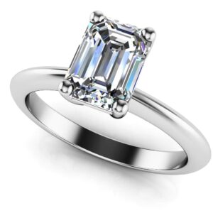 Classic Emerald Cut Diamond Engagement Ring In 14K 18K Yellow Gold Or White Gold