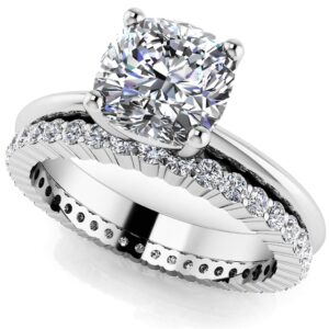 Eternal Light Cushion Solitaire Bridal Set