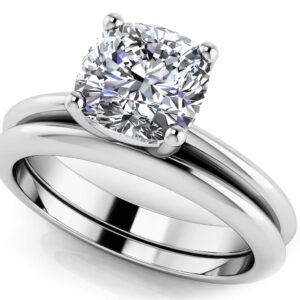 Captivating Cushion Solitaire Bridal Set