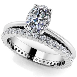Eternal Light Oval Solitaire Bridal Set