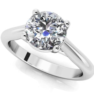 Round Brilliant Cut Diamond Solitaire Ring In Gold Or Platinum