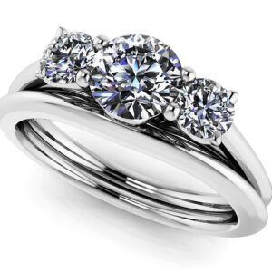 Timeless Three Stone Wedding Set