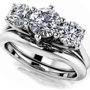 Uniquely Yours Three Stone Bridal Set