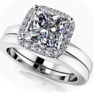 Perfect Halo Princess Square Frame Bridal Set Available In White Yellow And Rose