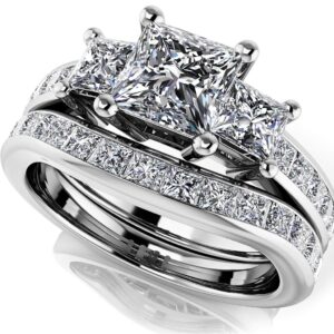 Forever Dreaming Princess Cut Bridal Set Available In Gold Or Platinum