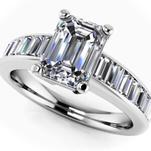 Brilliant Fire Emerald And Baguette Ring