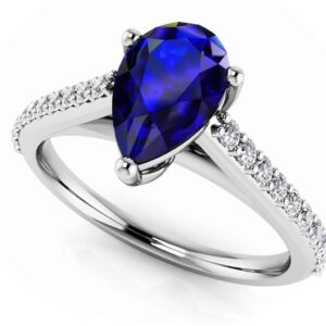 Splendid Pear Shape Gemstone Engagement Ring