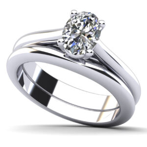 Elegant Oval Solitaire Bridal Set
