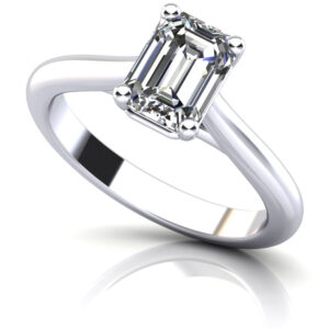 Emerald Cut Diamond Solitaire Engagement Ring