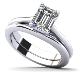 Emerald Cut Diamond Bridal Set