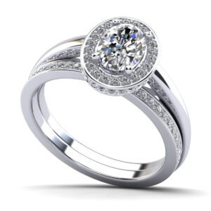 Oval Halo Matching Diamond Bridal Set