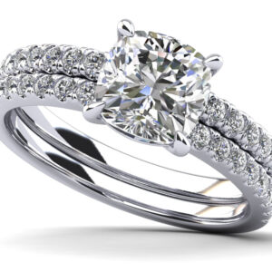 Classic Cushion Diamond Matching Bridal Set