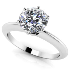 Six Prong Round Diamond Solitaire Ring Available In Gold Or Platinum