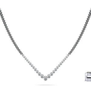 Graceful Graduated Point Necklace In 18K 14K White Gold Yellow Gold Or Platinum