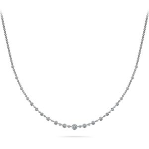 Graduated Diamond And Chain Link Necklace Available In White Yellow And Rose