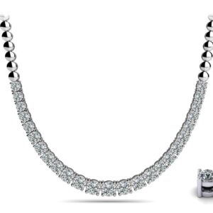 Graduated Diamond Necklace With Shiny Links