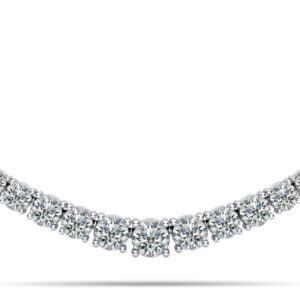 Classic Graduated Tennis Necklace With Chain