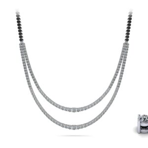 Spectacular Double Strand Diamond Tennis Necklace In Platinum Or Gold