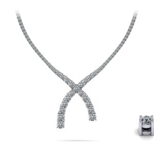 Signature Diamond Necklace In White Gold Yellow Gold And Platinum