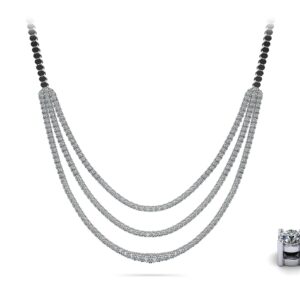 Decadent Triple Strand Diamond Tennis Necklace Available In Gold Or Platinum