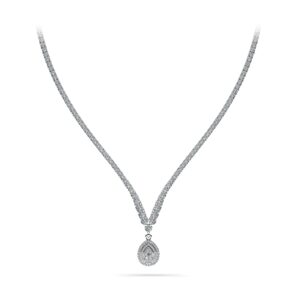 4 Prong Graduated V Diamond Necklace In 18K 14K Yellow Gold White Gold Or Platinum