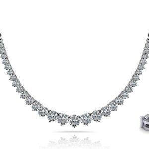 Graduated Shiny Link Diamond Necklace In 18K 14K White Gold Yellow Gold Or Platinum