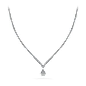 3 Prong Graduated V Diamond Necklace