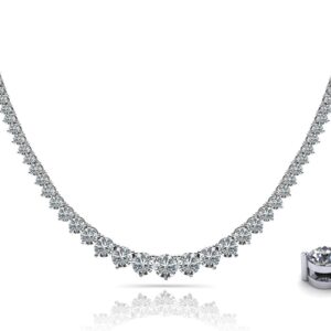 Graduated Red Carpet Diamond Necklace In White Gold Yellow Gold And Platinum