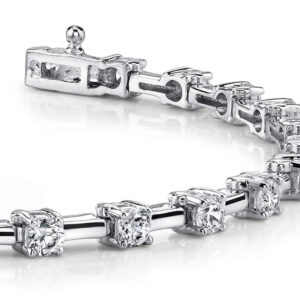 Classic Solid Rectangle Link Diamond Bracelet