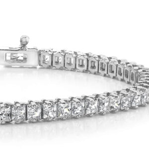 Classic Princess Prong Set Diamond Tennis Bracelet Available In Platinum Or Gold