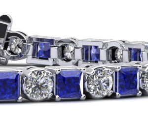 Princess Jewels Diamond and Gemstone Tennis Bracelet