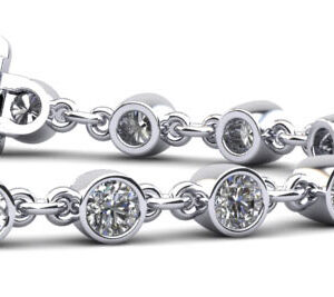 Diamond Drops Chain Link Bezel Bracelet