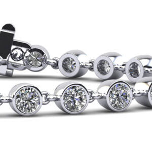 Diamond Drops Single Link Bezel Bracelet