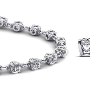 Sweetheart Chain Link Diamond Tennis Bracelet