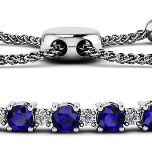Adjustable Alt Diamond and Gemstone Bracelet