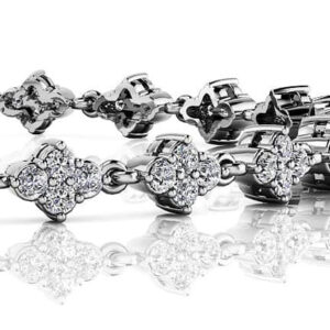 Flower Cluster Link Diamond Bracelet