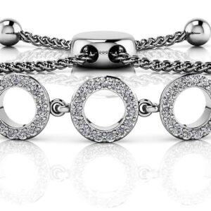 Circles Of Love Adjustable Bracelet In White Yellow Or Rose Gold